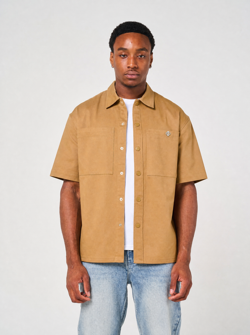 Blaise Cotton Twill Beige Shirt