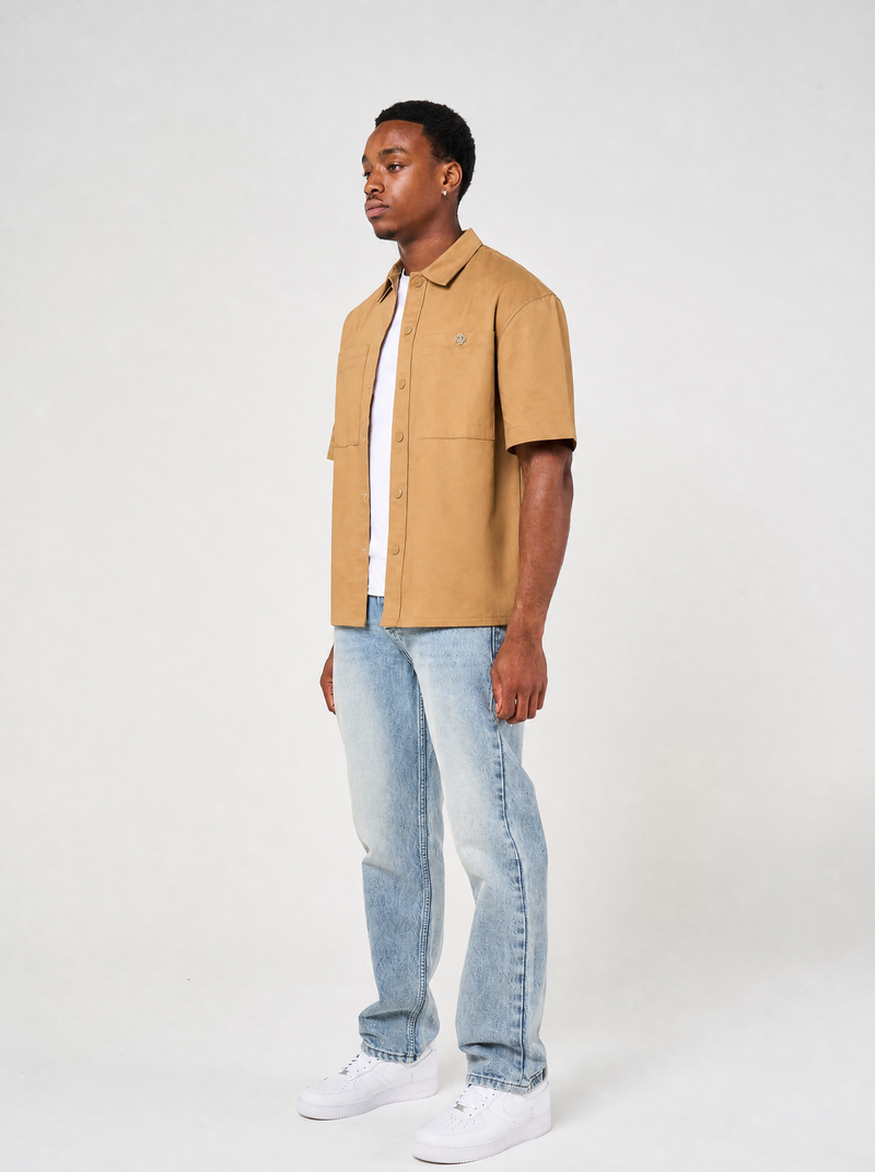 Blaise Cotton Twill Beige Shirt