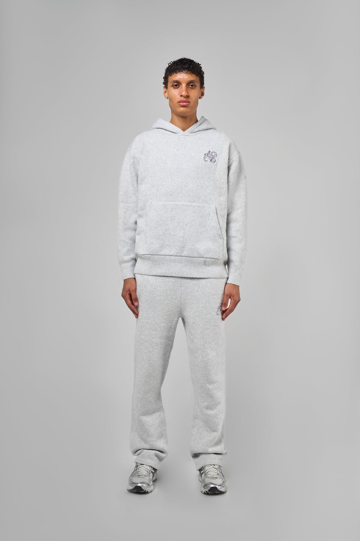 Amos Grijze Gebreide Hoodie