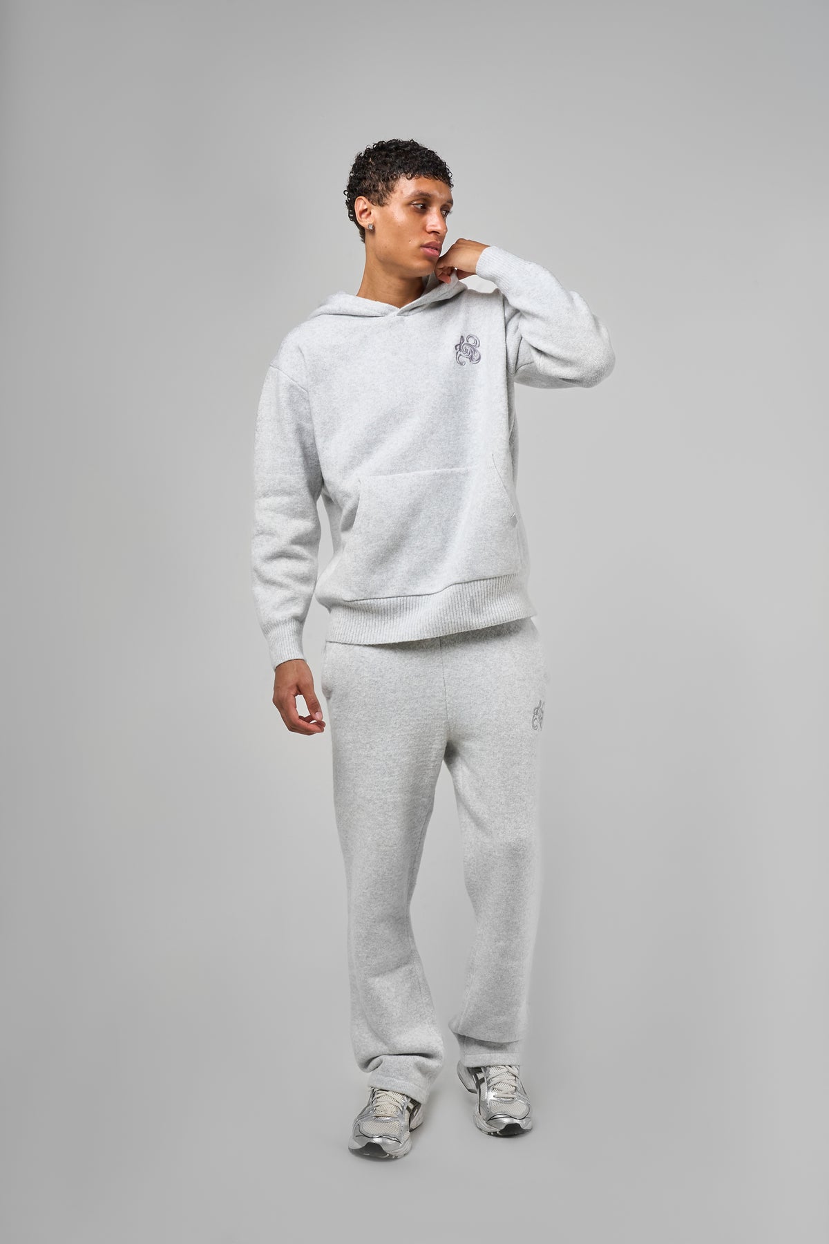Amos Grijze Gebreide Joggingbroek