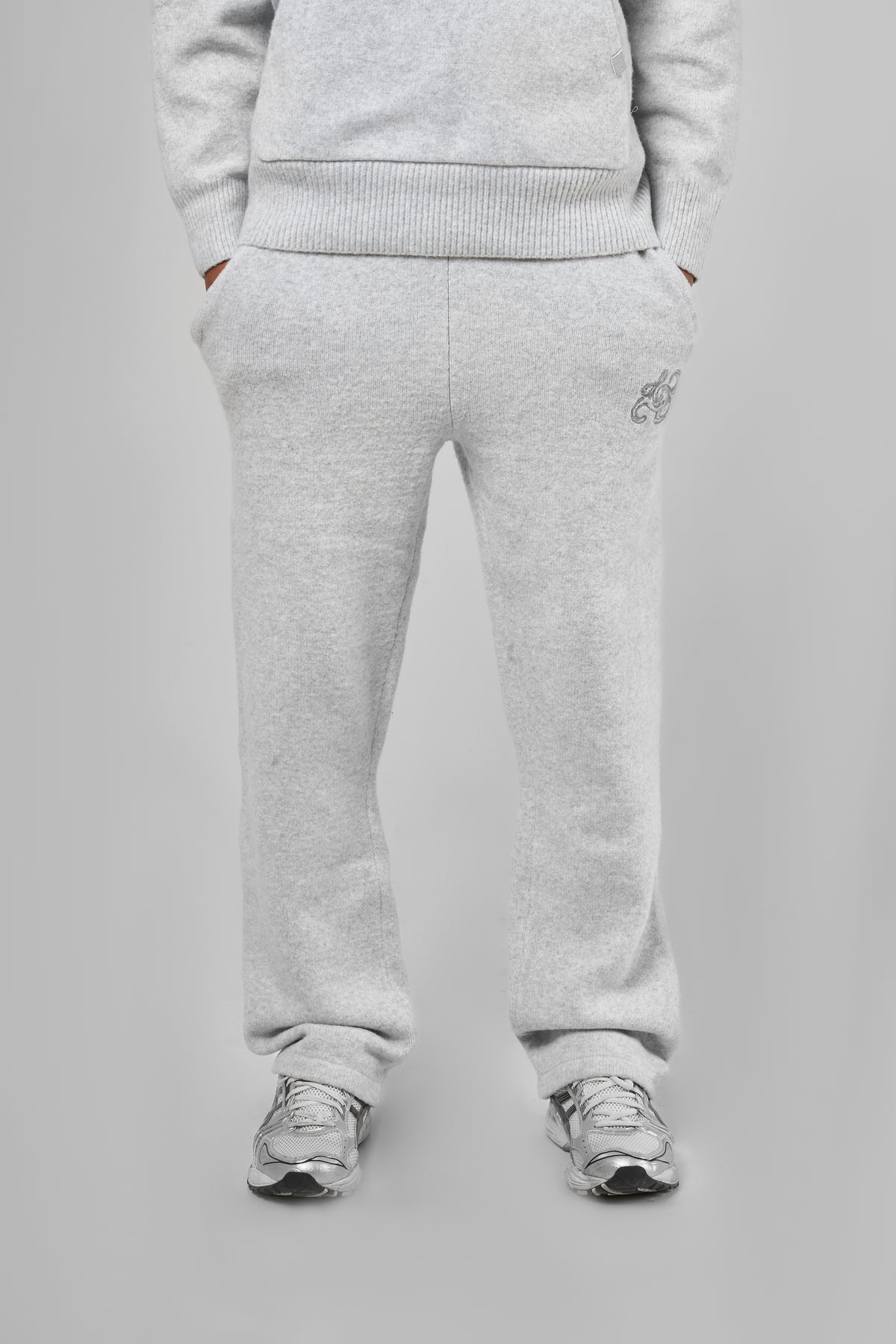 Amos Grijze Gebreide Joggingbroek