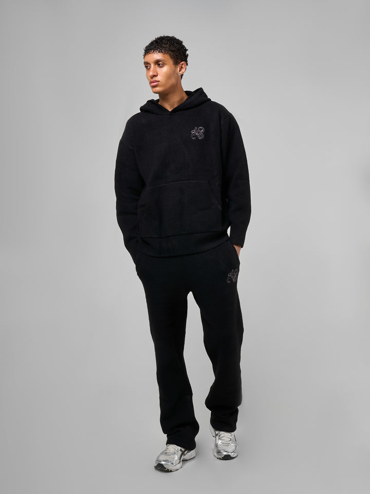Amos Black Knitted Hoodie