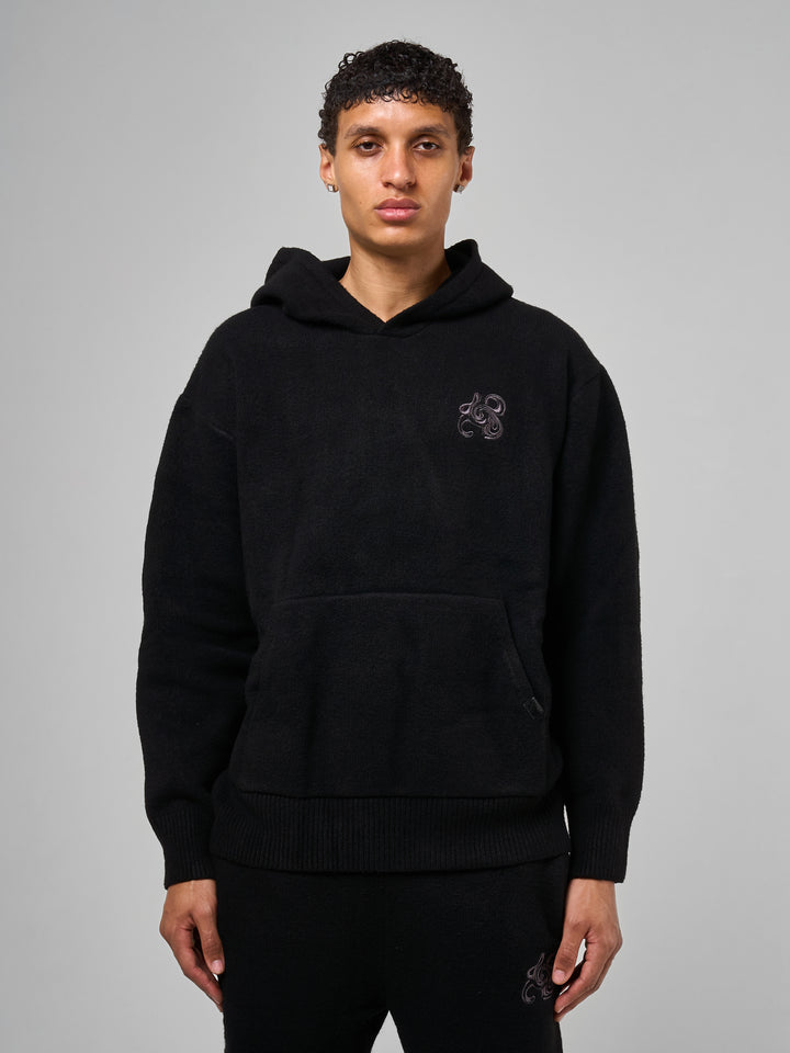 Amos Black Knitted Hoodie