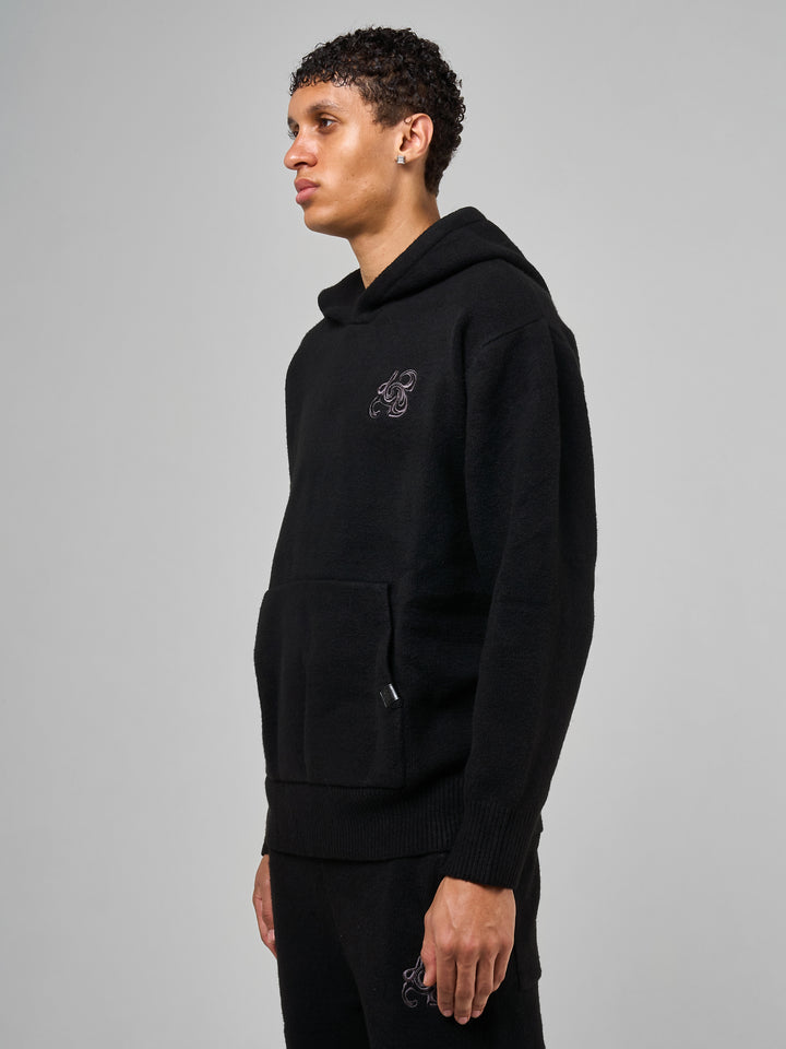 Amos Black Knitted Hoodie