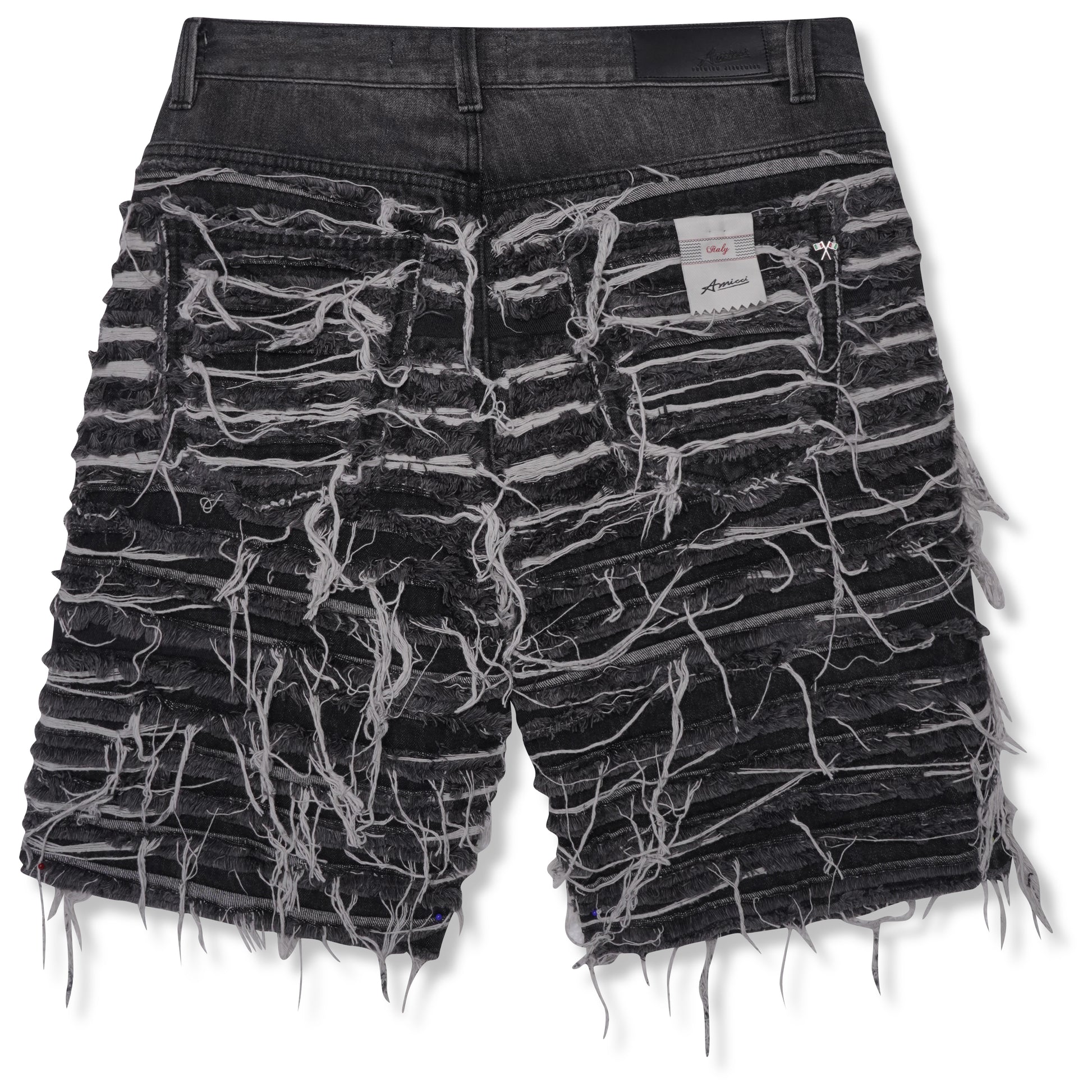 Shorts en denim noir effiloché Sassari