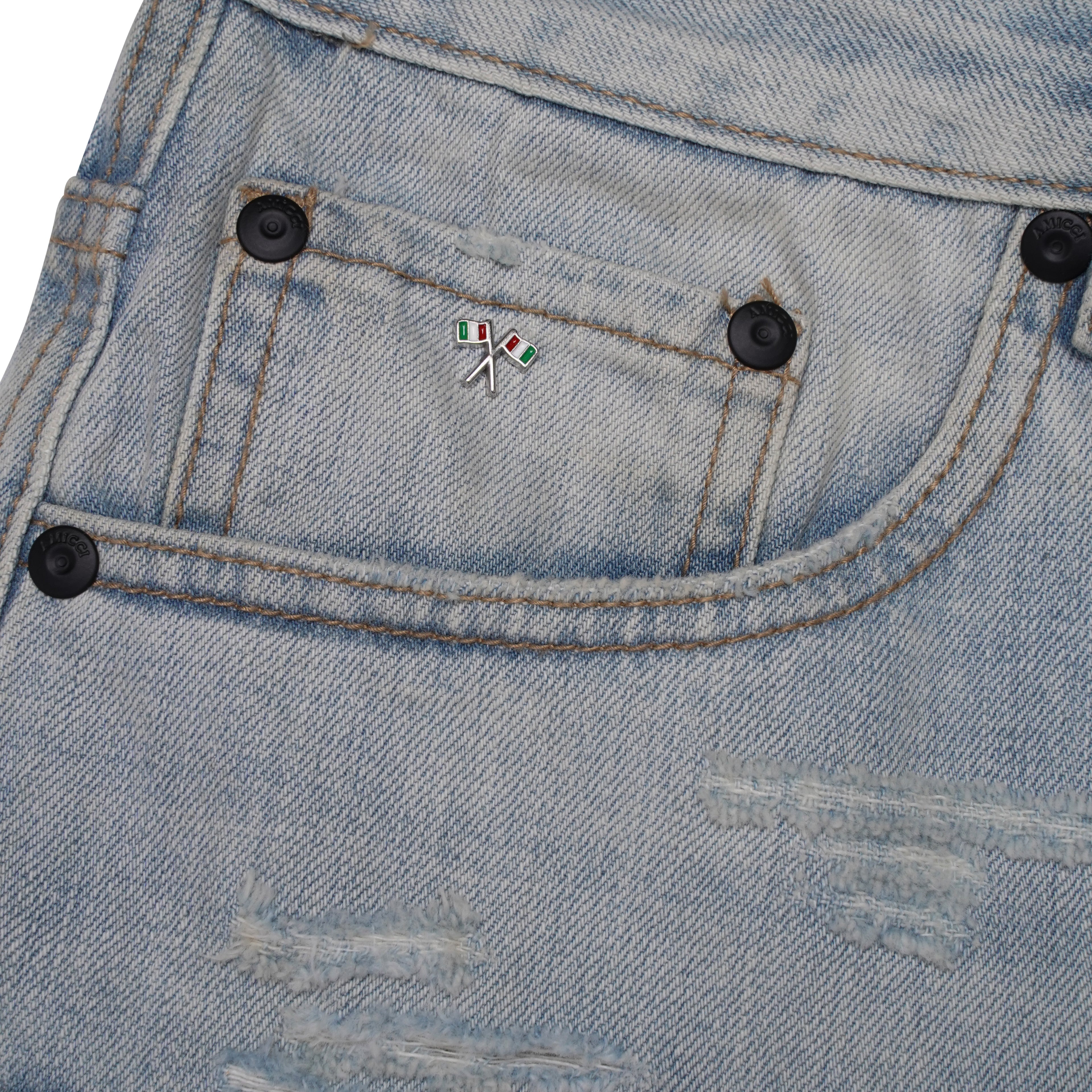 Adrano Light Blue Carpenter Shorts