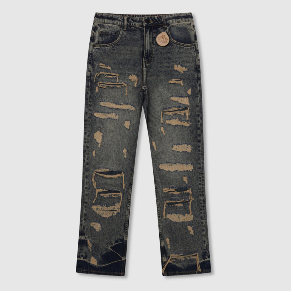 Jean baggy déchiré teinté bleu Manuel Heavy