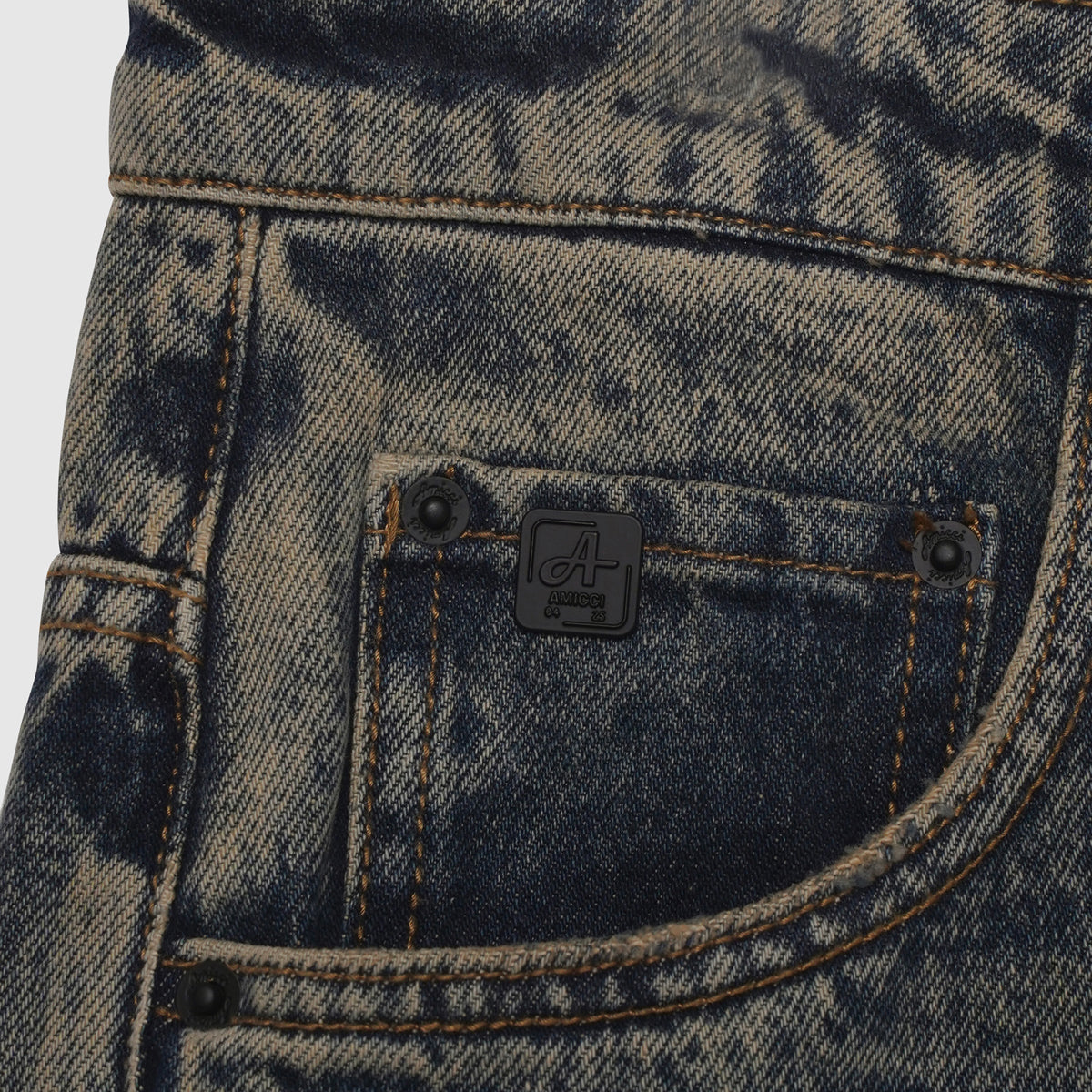 Jean baggy déchiré teinté bleu Manuel Heavy