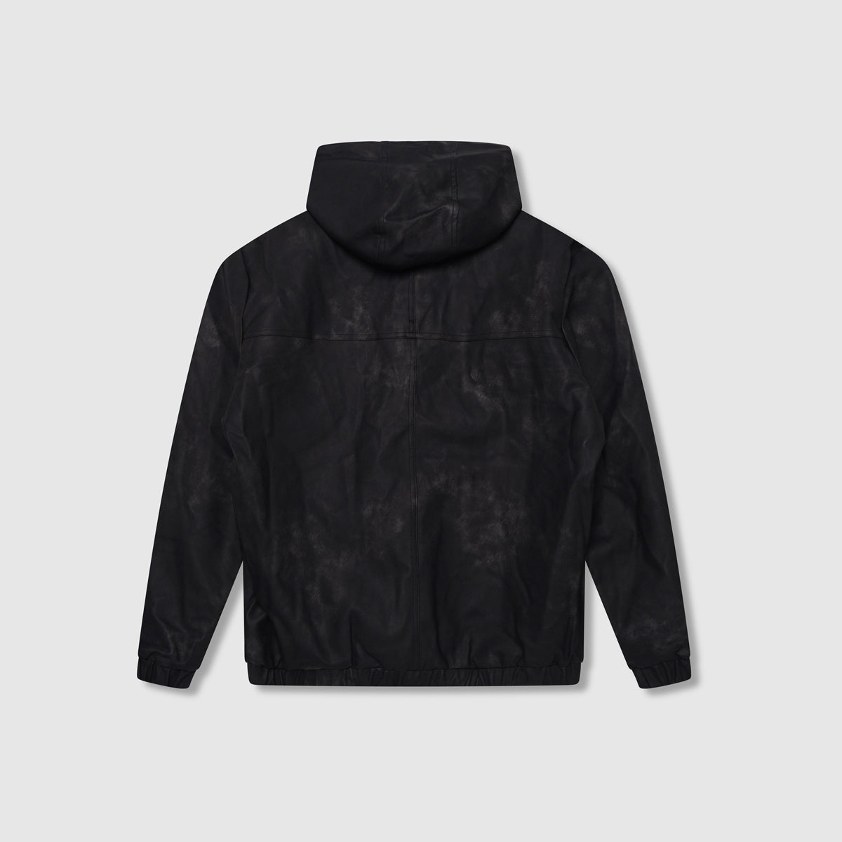 Rafel Leather Zip  Hoodie Black
