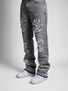 Jean en denim lavé gris Sarrona
