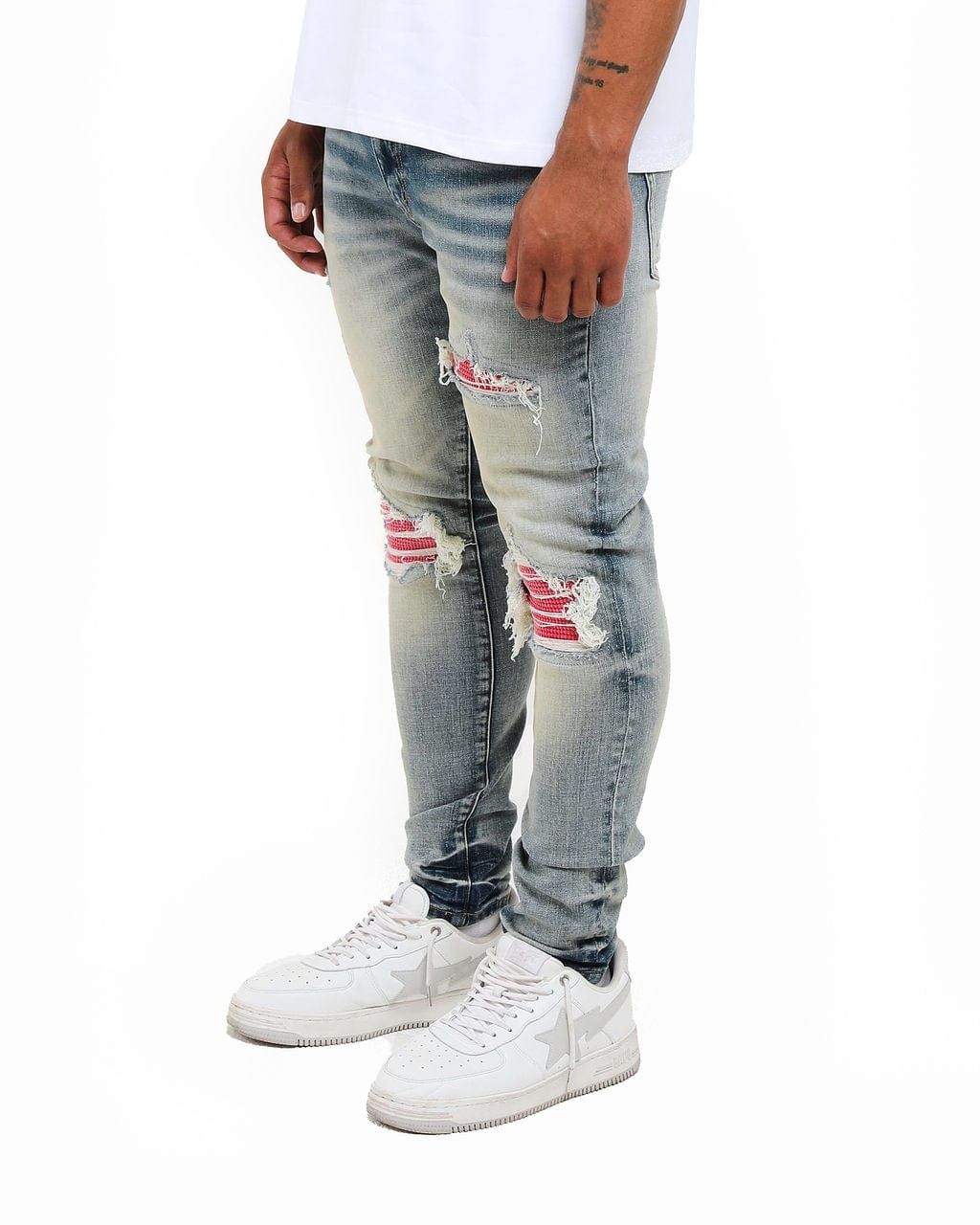 Amicci Jeans Monza Skinny Ribbed Jeans Pink