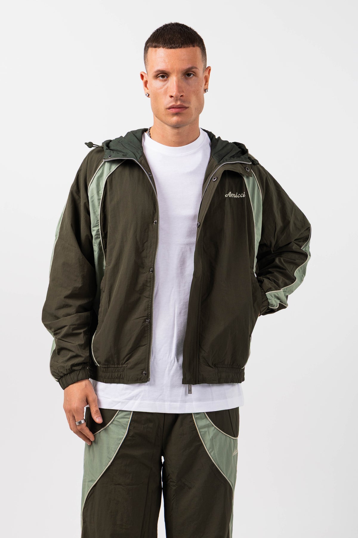 Placido Green Shell Windbreaker