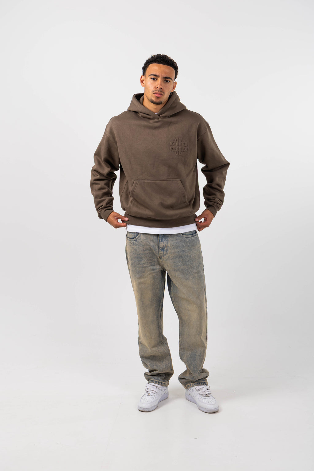 Reyes Taupe Logo Hoodie