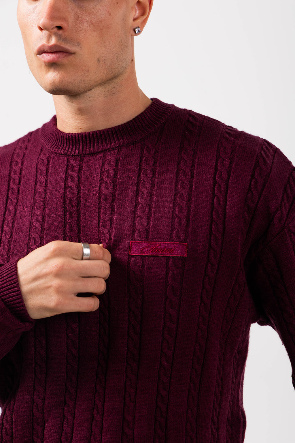 Arezzo Burgundy Logo Knitwear