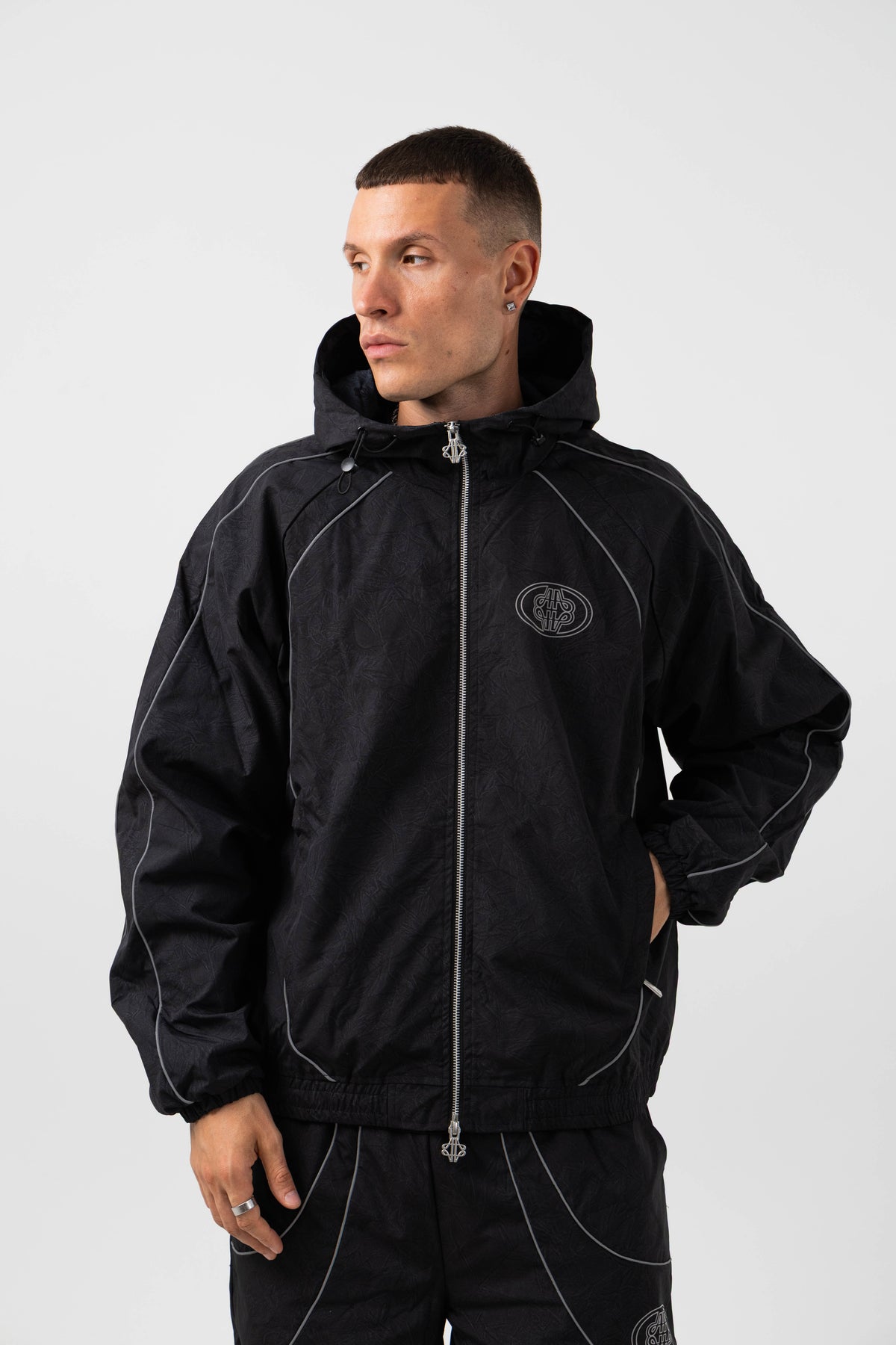 Ronin Reflective Black Windbreaker
