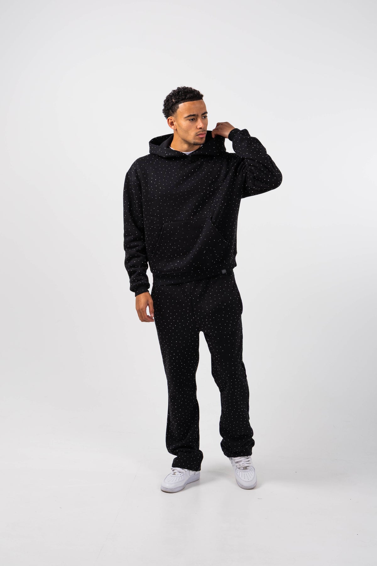 Massimo Embellished Hoodie Black