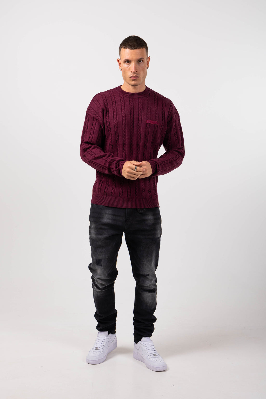 Arezzo Burgundy Logo Knitwear