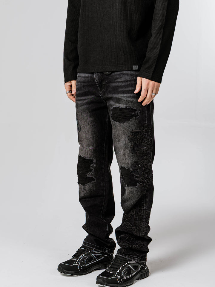 Severno Black Straight Fit Jean