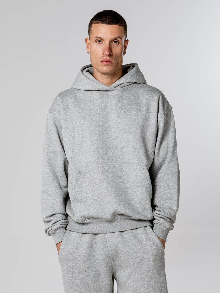 Fares Logo Embroidery Hoodie Grey