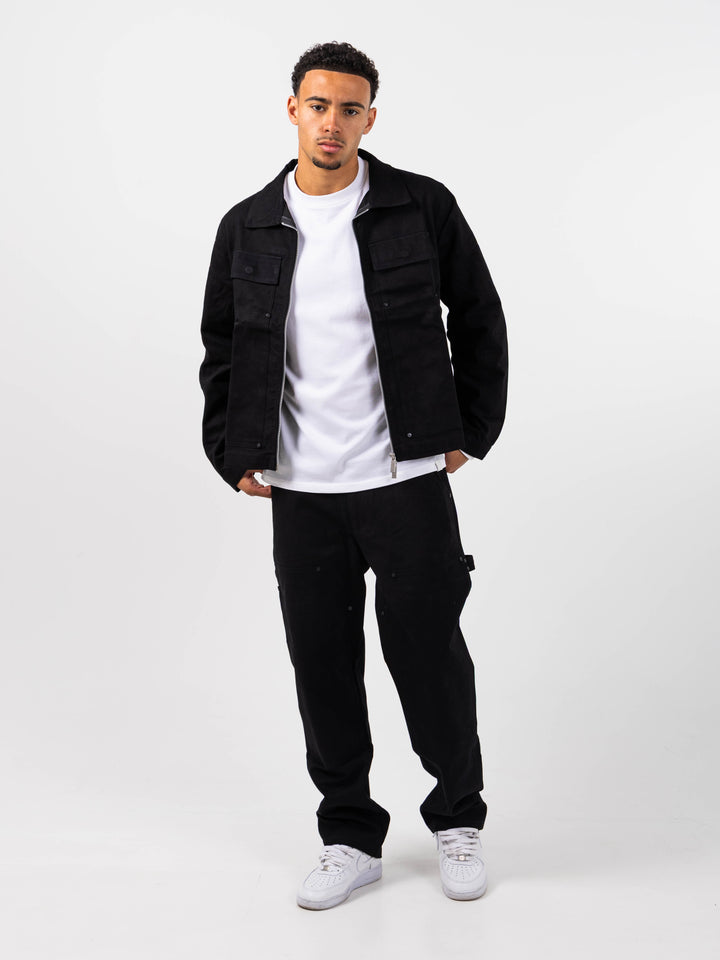 Wyatt Black Twill Overshirt
