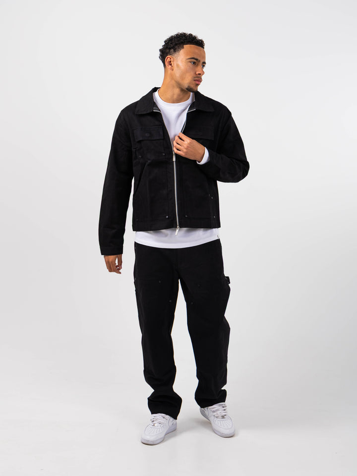 Wyatt Black Twill Overshirt