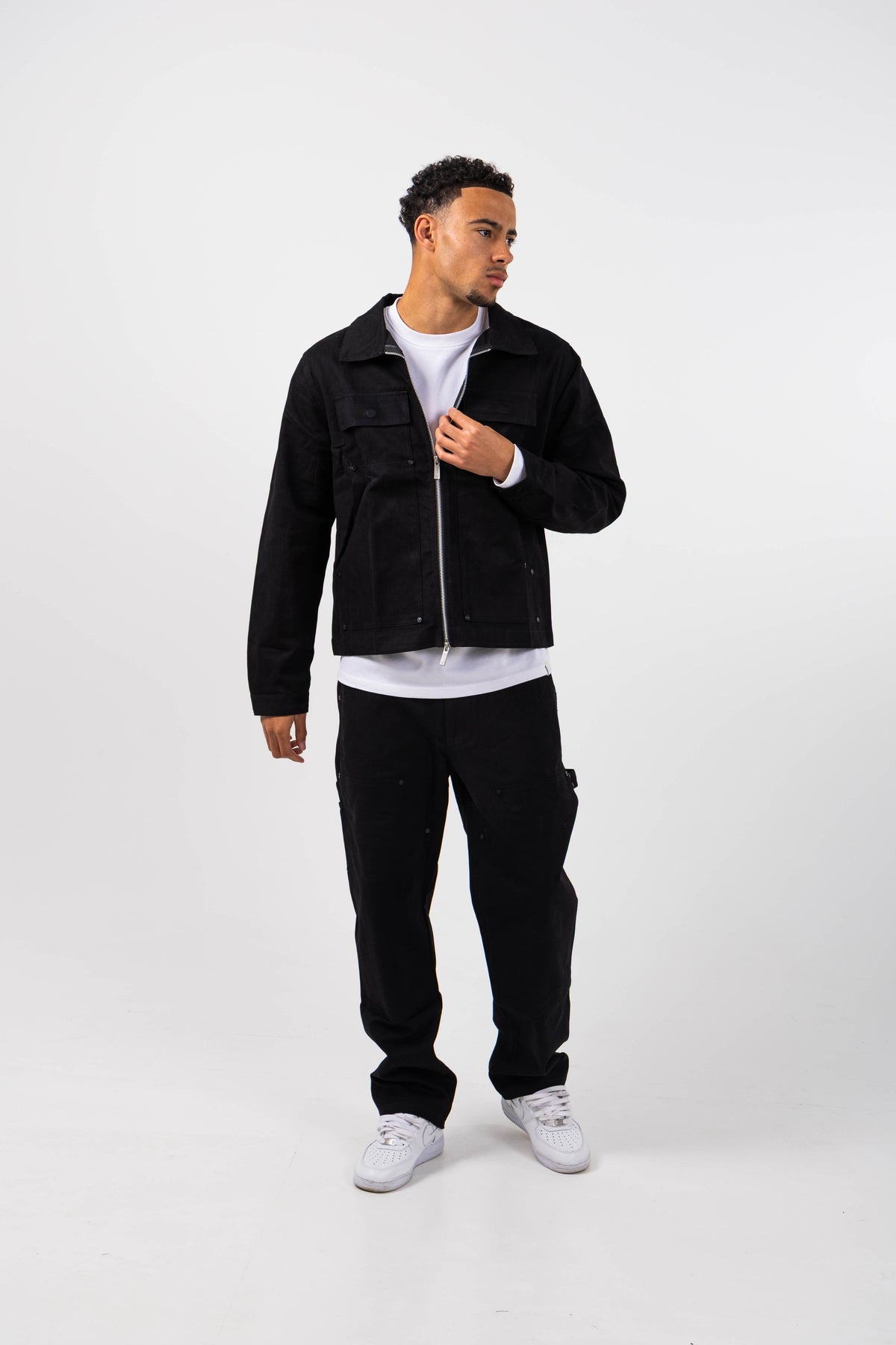 Wyatt Black Twill Overshirt