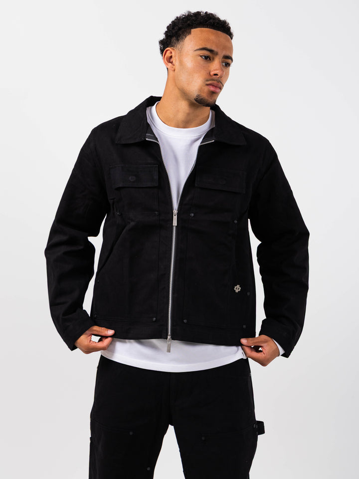Wyatt Black Twill Overshirt