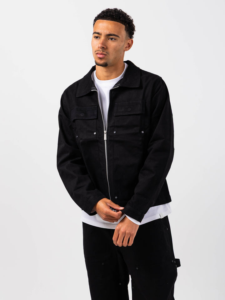 Wyatt Black Twill Overshirt