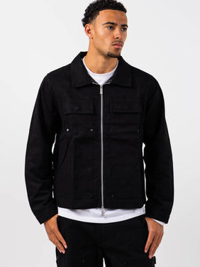 Wyatt Black Twill Overshirt