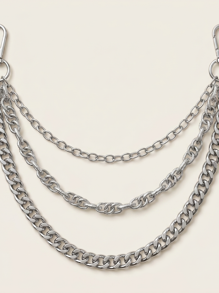 Silver Layered Chain Necklace
