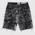 Shorts en denim noir effiloché Sassari