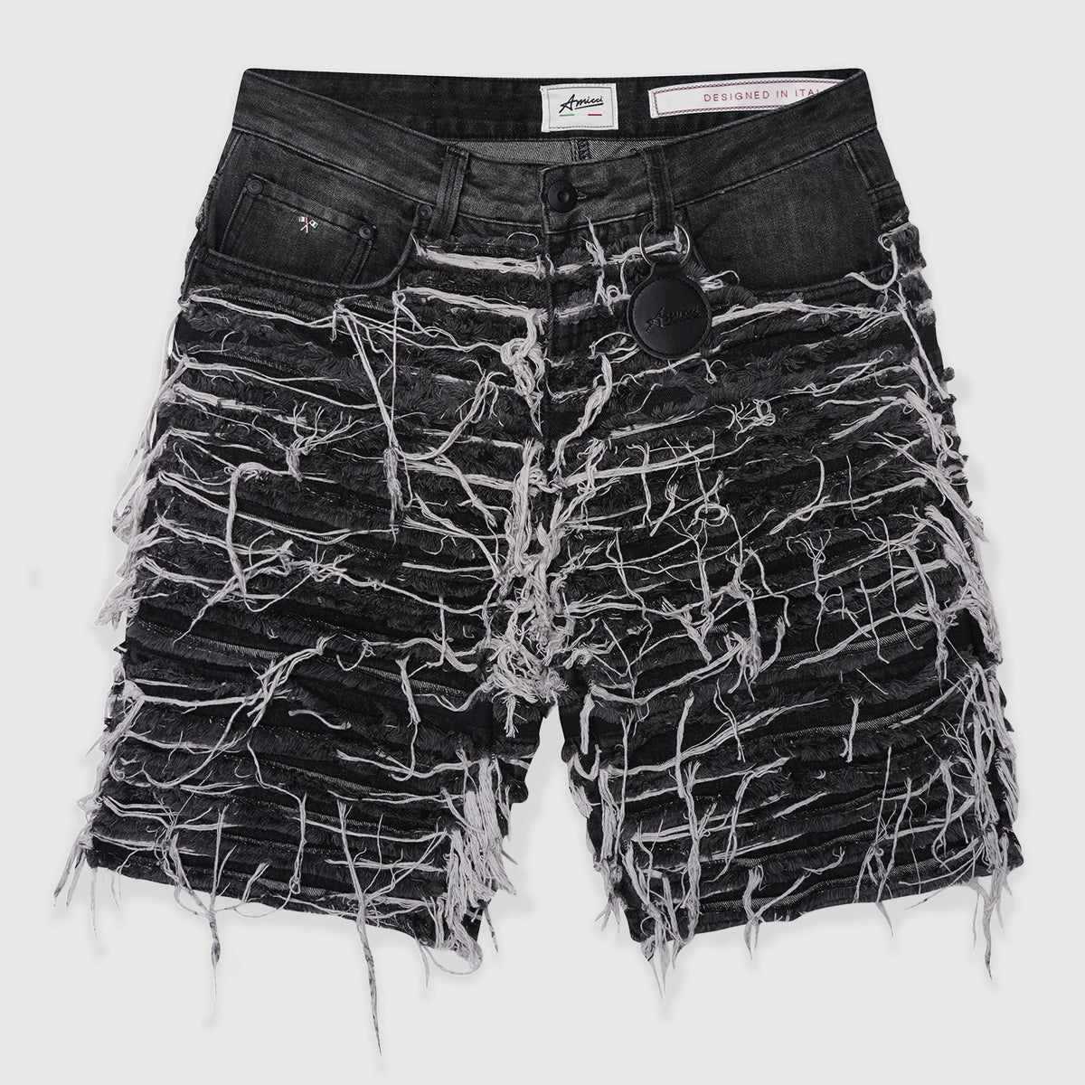 Sassari Versleten Zwarte Denim Shorts