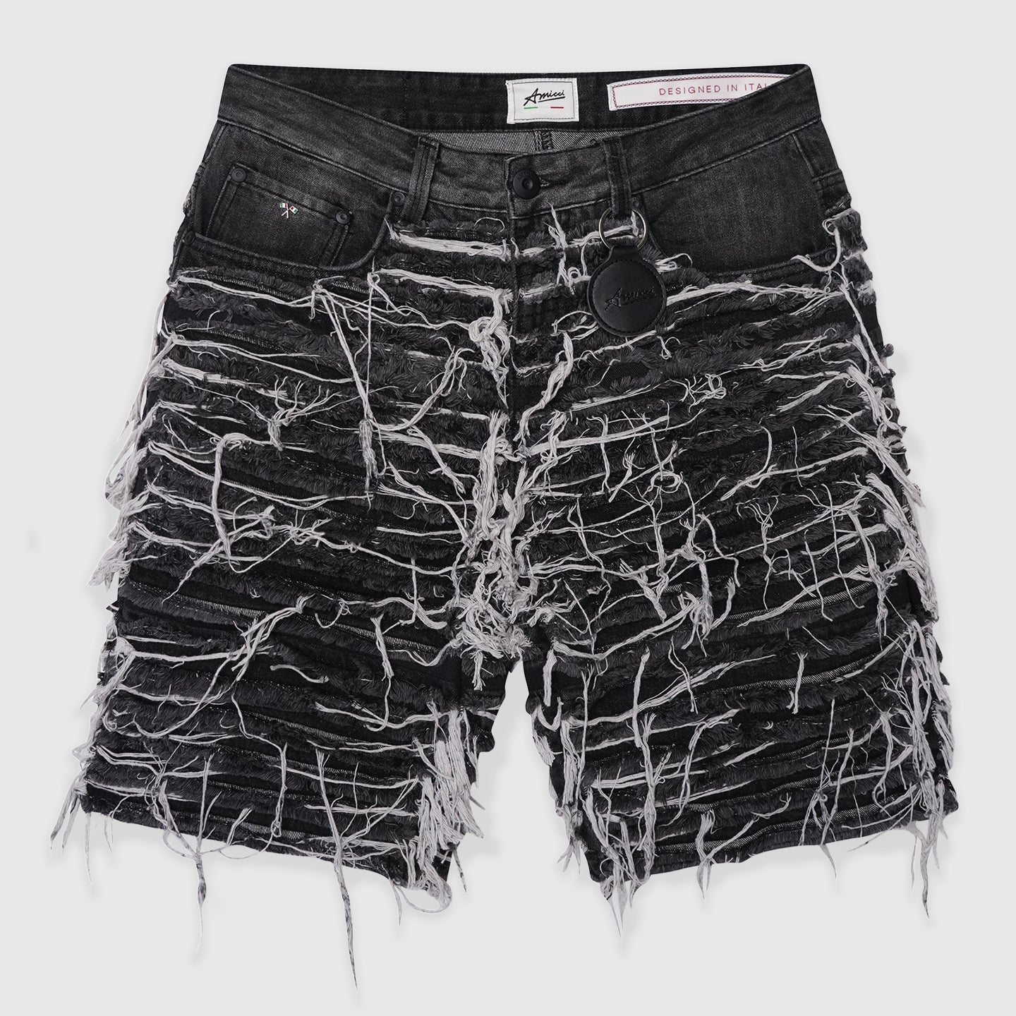 Sassari Versleten Zwarte Denim Shorts