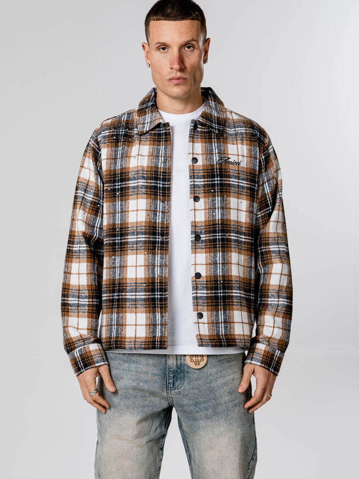 Orange Check Flannel Shirt