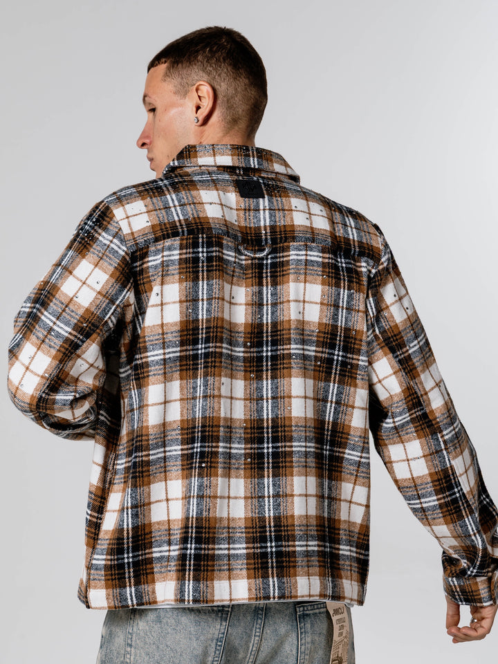 Orange Check Flannel Shirt